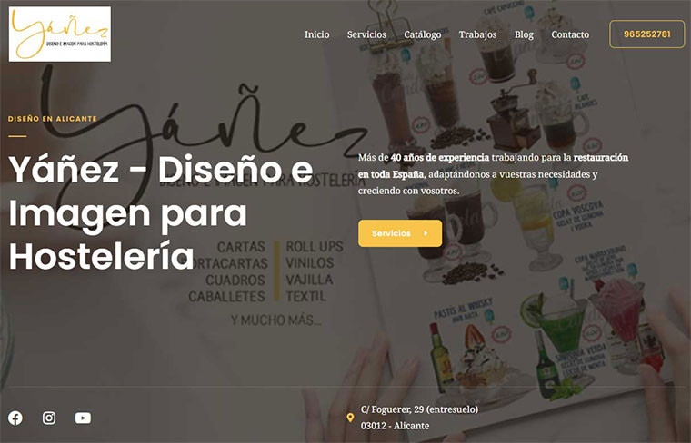 nuevo sitio web Yáñez imagen para hostelería